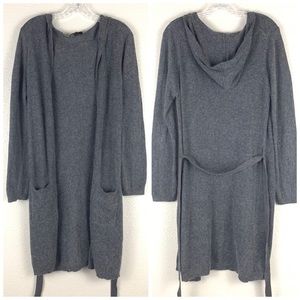 BCBGMaxAzria Long Hooded Angora Wool Cardigan